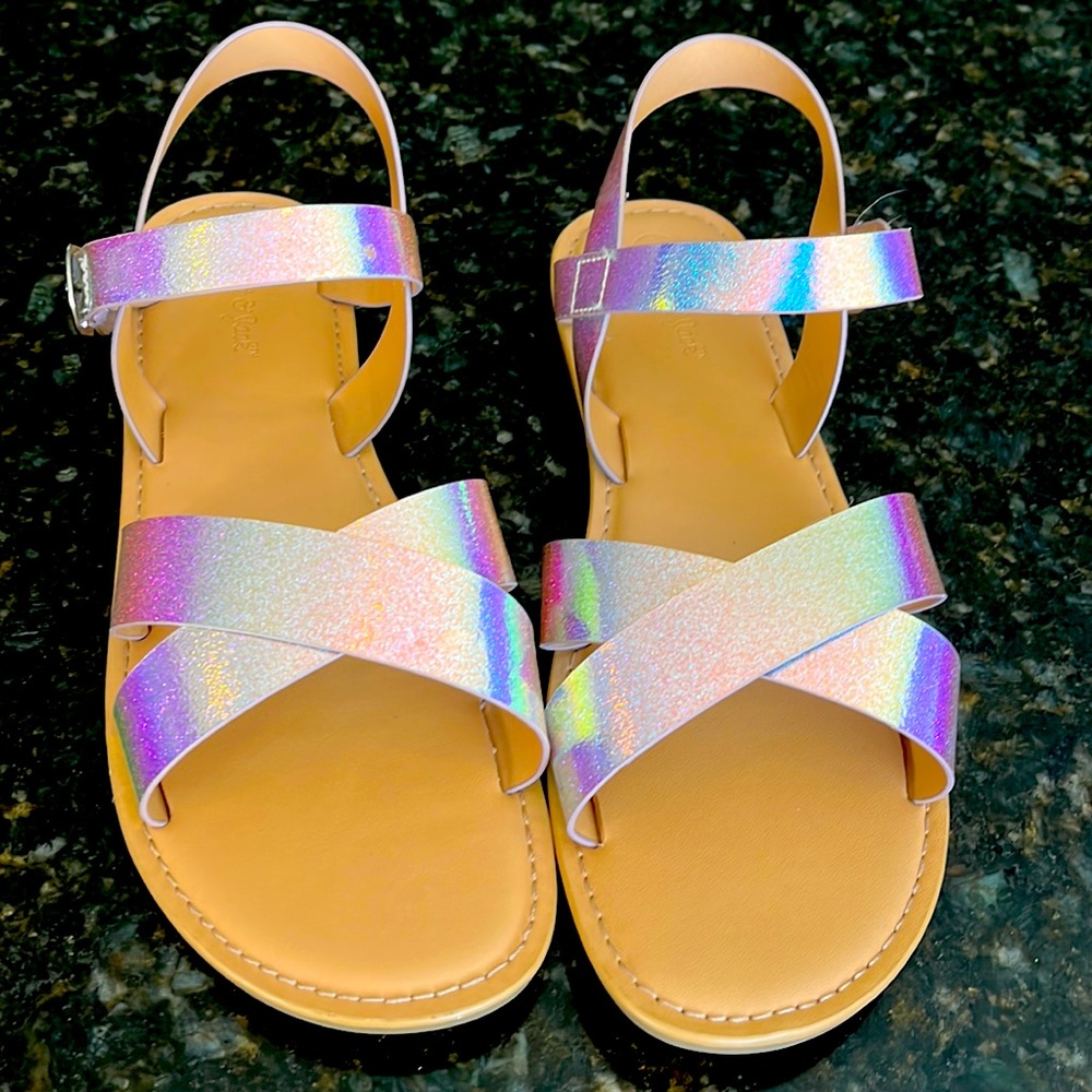 Brand new cat and jack metallic rainbow sandals